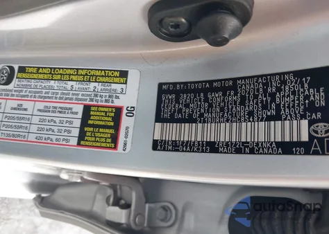 2017 Toyota Corolla Le z USA, uszkodzony, nr VIN 2T1BURHE2HC854877